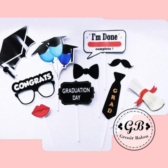 Photobooth PROPS tema GRADUATION WISUDA Kertas Stick / Photobooth Property Graduation