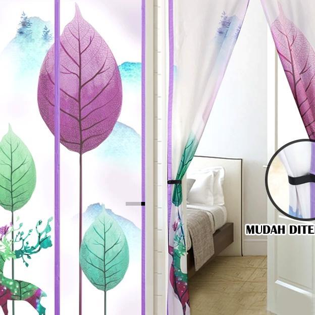 Cod - 90 X 210 Cm Tirai Pintu Pvc Magnet Kawat Nyamuk Magic Net Polos - Tirai Magnet Elegan Bahan Pl