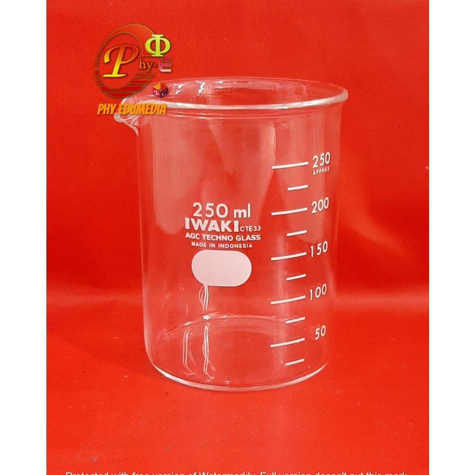 Beaker / Beaker 250Ml Iwaki / Beaker Glass 250Ml / Gelas Kimia 250Ml Iwaki