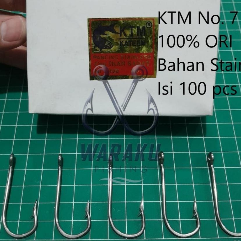 Kail Pancing Stainless Ktm Kateem Cap Ikan Sadat 2335 / Kail Nelayan No. 7 100% Ori | Grosir (Isi 10