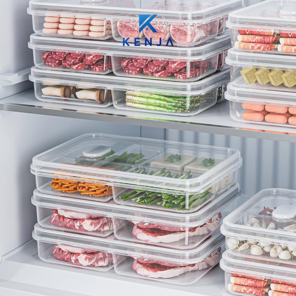 KENJA Box Food Container Kotak Tempat Penyimpanan Makanan Sayur Daging Plastik Bening Kedap Udara