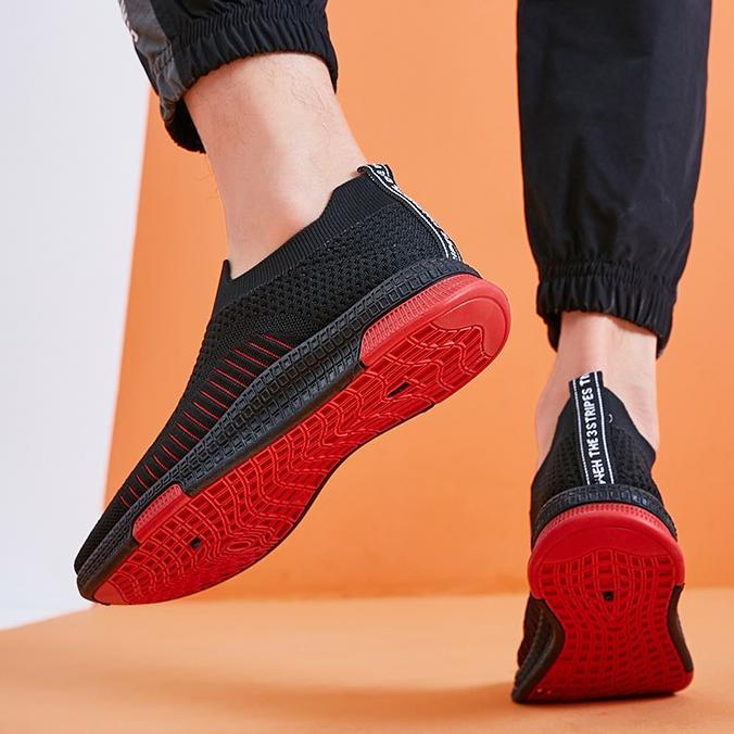 Toseyogshop Sepatu 004 Sepatu Kanvas Pria Rajut Tanpa Tali Sepatu Pria Sport Men Sneakers