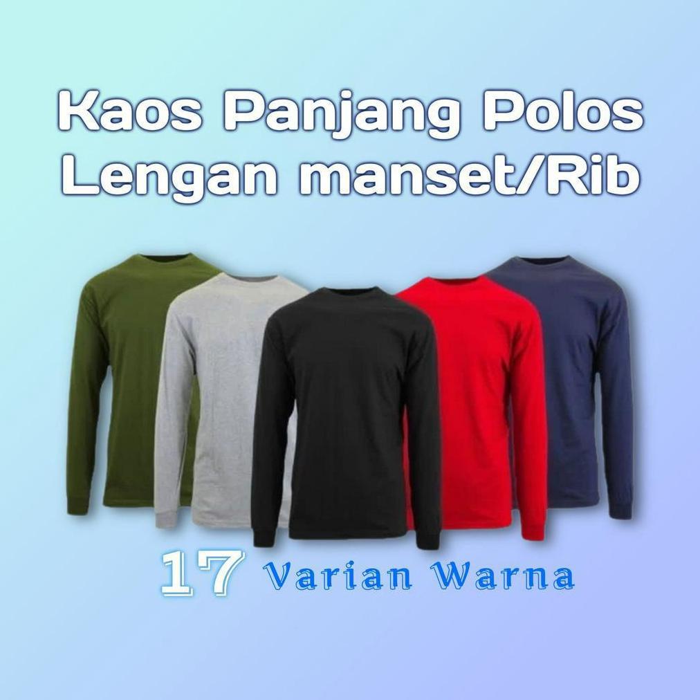 Diskon Liso Wear - Kaos Polos Pria Lengan Panjang | Kaos Seragam Polos Kerah Bulat