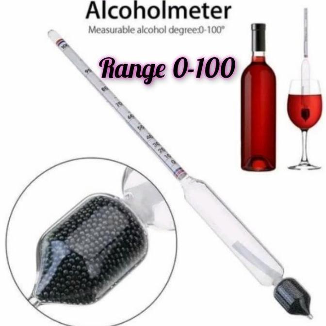 Zatura- Alat Ukur Kadar Alkohol + Gelas Ukur Tabung 100 Ml/Alcohol Meter Alat Ukur Alkohol