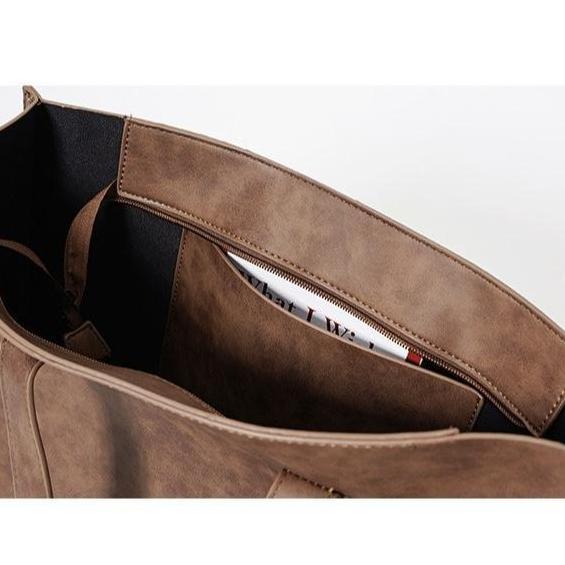 Murah Tote Bag Tas Selempang Kulit Tas Kulit Pria Tas Kerja Pria Vosca Khaki Kantong Totebag