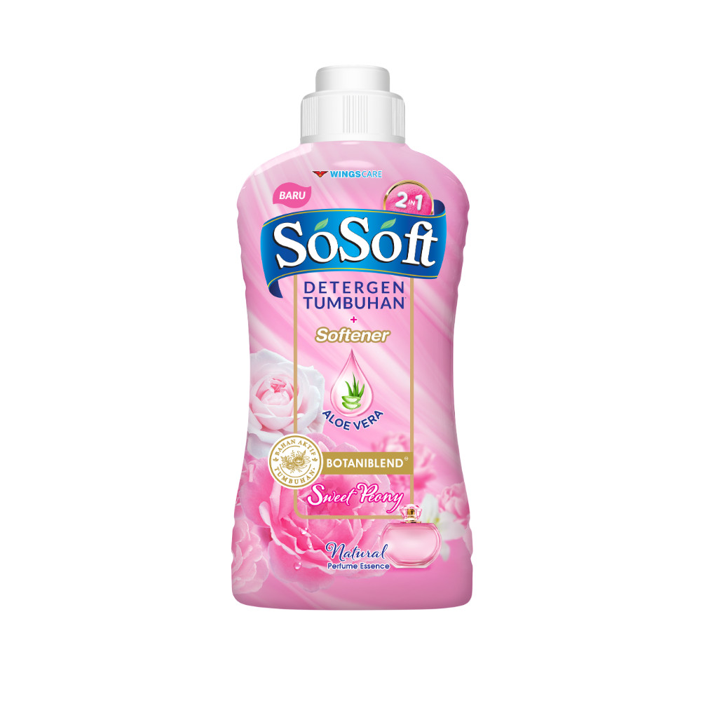 SoSoft Deterjen Cair Sweet Peony Natural Perfume Botol 700 ml x3 - Gambar 4