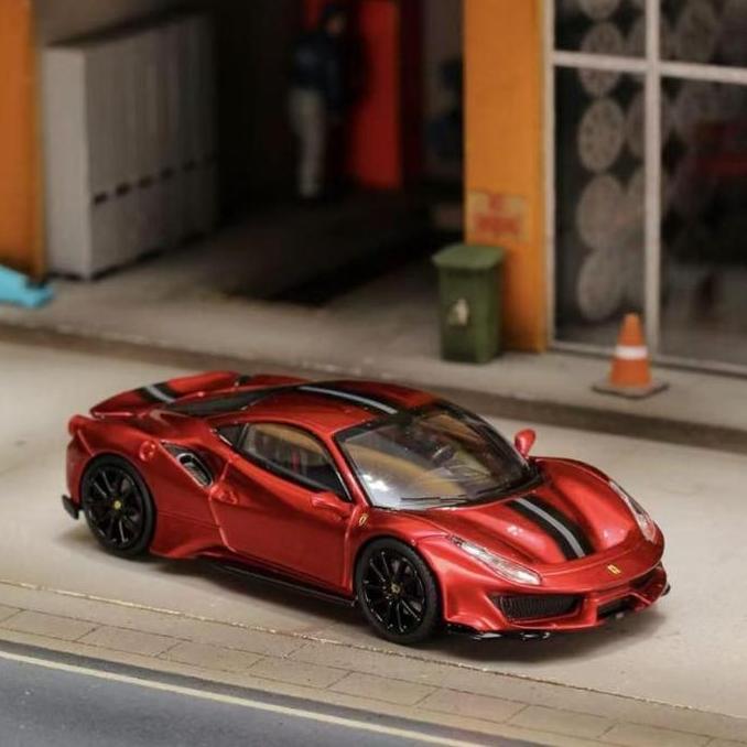 ICHIBAN IM 1/64 FERRARI 488 NOVITEC RED DIECAST MOBIL MODEL MINIATUR SCALE CAR AS2123