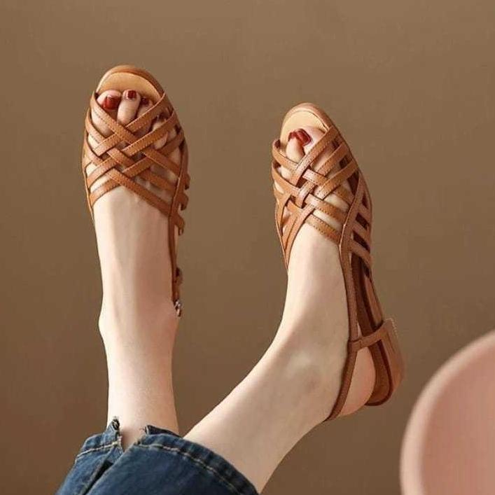 original auroracollections - sandrina flats sepatu wanita model balet anyam flat shoes anggun