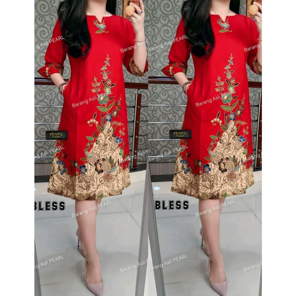 Sale Dress Batik Premium Mewah Tunik Atasan Wanita Trendy