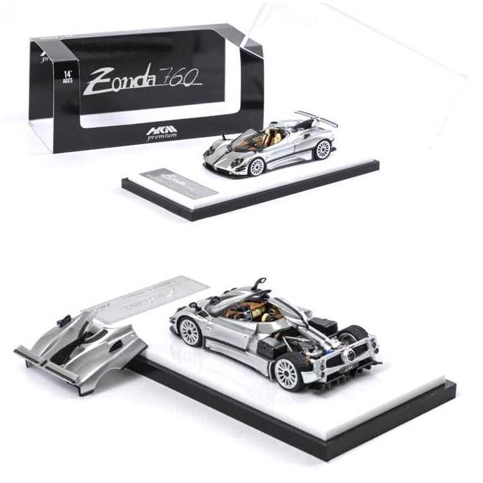 HKM PREMIUM 1/64 PAGANI ZONDA 760 ROADSTER 2022 METALLIC SILVER - DIECAST MOBIL MAINAN MINIATUR AS21