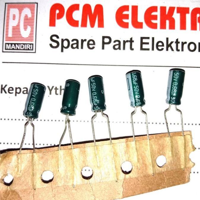 0.68 UF 50 V 0.68UF 50V 0.68UF50V 0.68,50V ELKO KAPASITOR POLAR D'90
