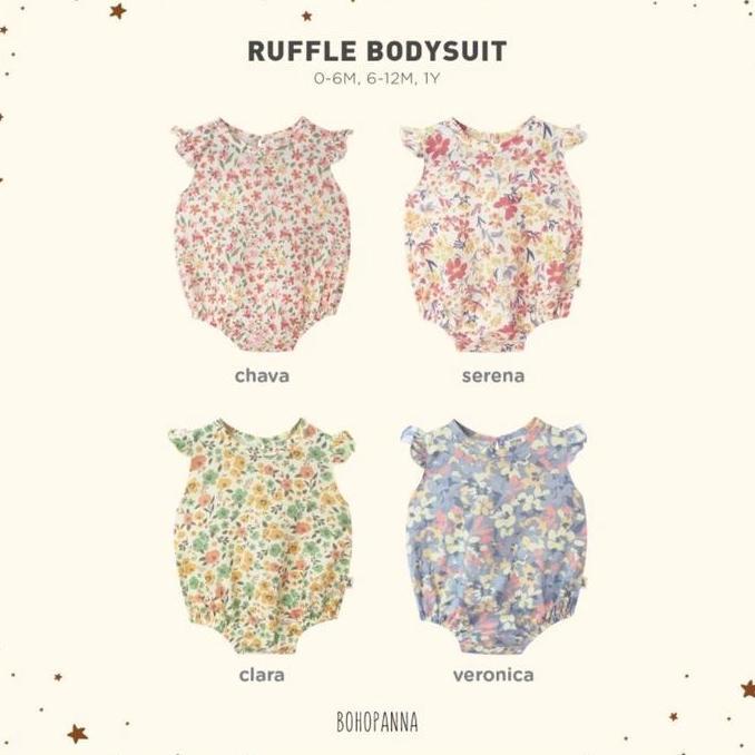 Bohopanna - Ruffle Bodysuit Bohopanna - Bodysuit Anak Perempuan - Baju Anak - Baju Bayi - Playsuit A