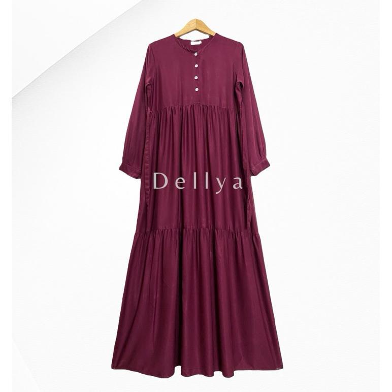 Terbaru Thalia Gamis Rayon Twill Premium Original | Dress Polos | Gamis Rayon Twill Susun | Gamis Wa