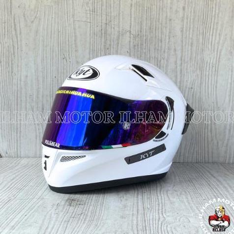 HELM KYT K2 RIDER SOLID WHITE PAKET GANTENG / HELM KYT FULL FACE K2 RIDER JS
