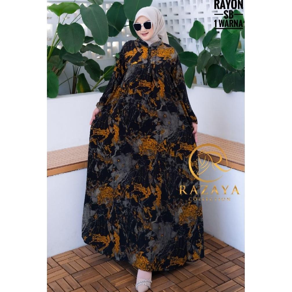 Berkualitas Gamis Rayon Premium Busui Motif Abstrak - Razaya