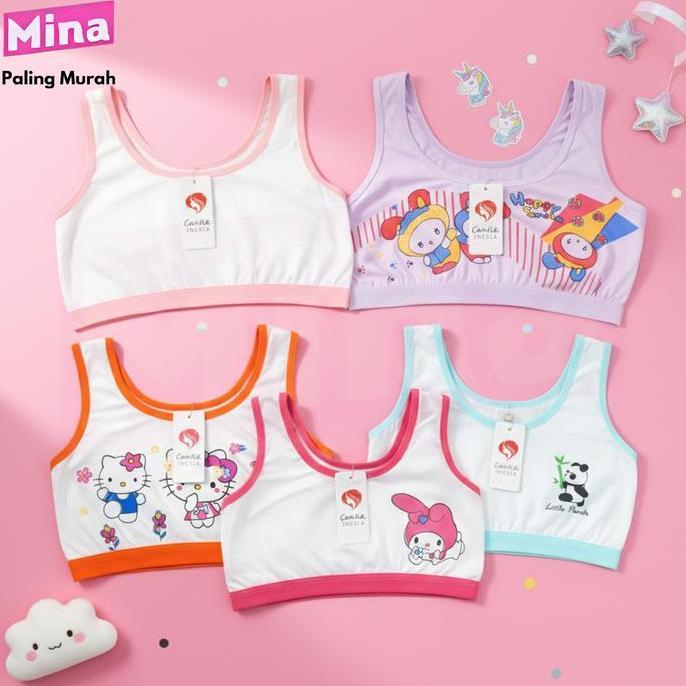 eko_satioko - mina - paket isi 3 pcs  miniset bra kemben tanpa busa anak sd smp remaja abg motif luc