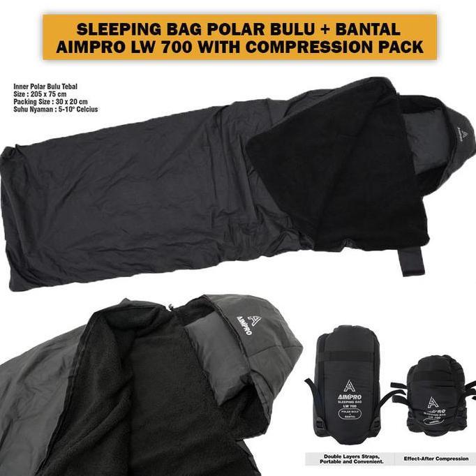 Sleeping Bag Polar Bulu Tebal waterproof AIMPRO LW180