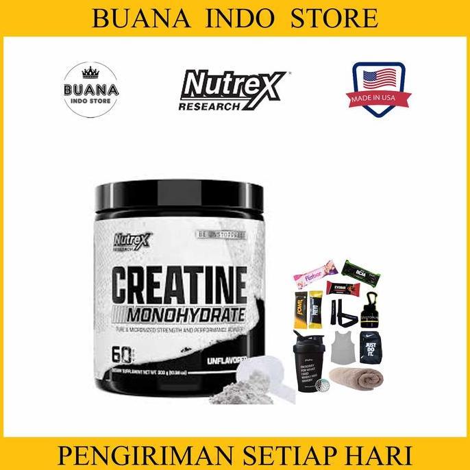 Nutrex Research Creatine Monohydrate 300Gr 60Serving - Suplemen Kreatin Gym