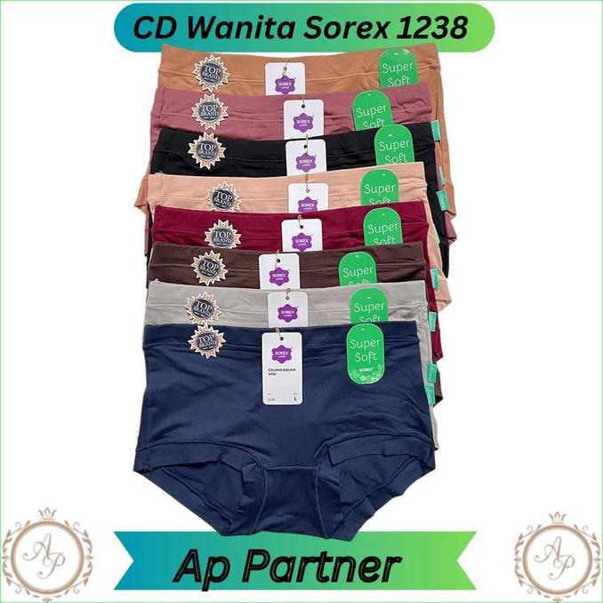 DF103 - Celana Dalam Wanita Dewasa Sorex 1238 Super Soft Karet Lebar Cd Wanita Polos Bahan Lembut Su