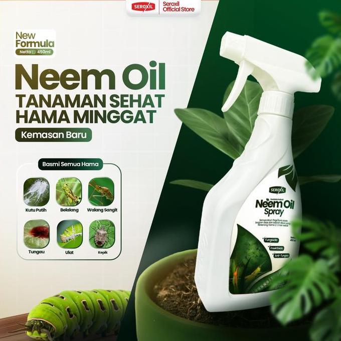 Happy- Neem Oil Konsentrat Pestisida Nabati - Minyak Mimba - Seroxil 1 Liter Obat Tanaman