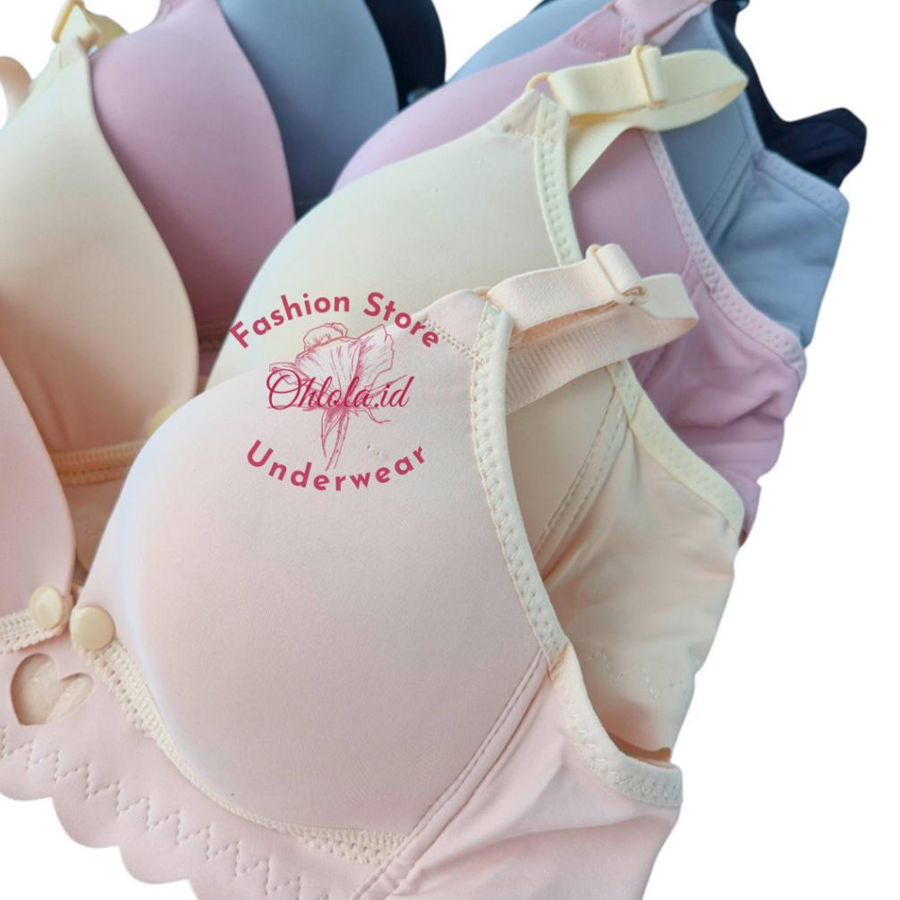 ORIGINAL 3 Pcs Bra Menyusui Seamless Bh Wanita Ibu Hamil Tanpa Kawat Kancing Depan Polos