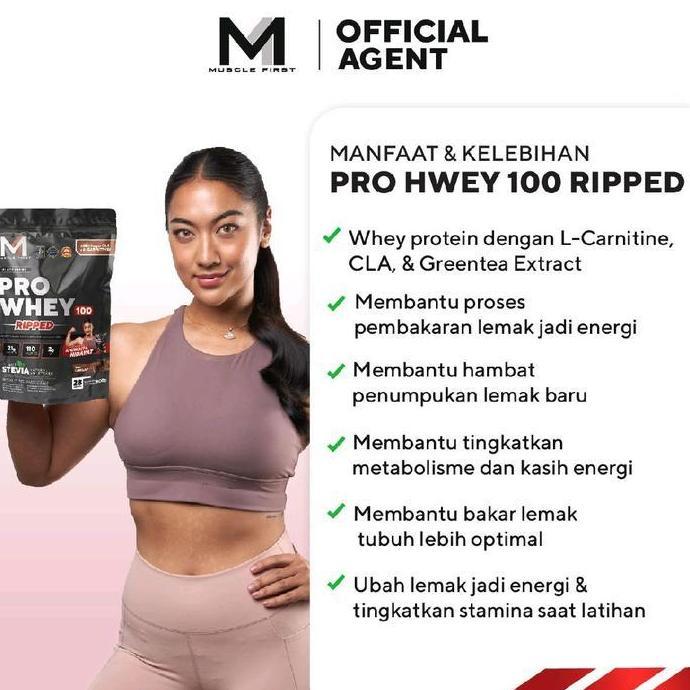 M1 Musclefirst Pro Whey 100 Ripped 2 Lbs 900 Gram Whey Protein + Cla & L Carnitine