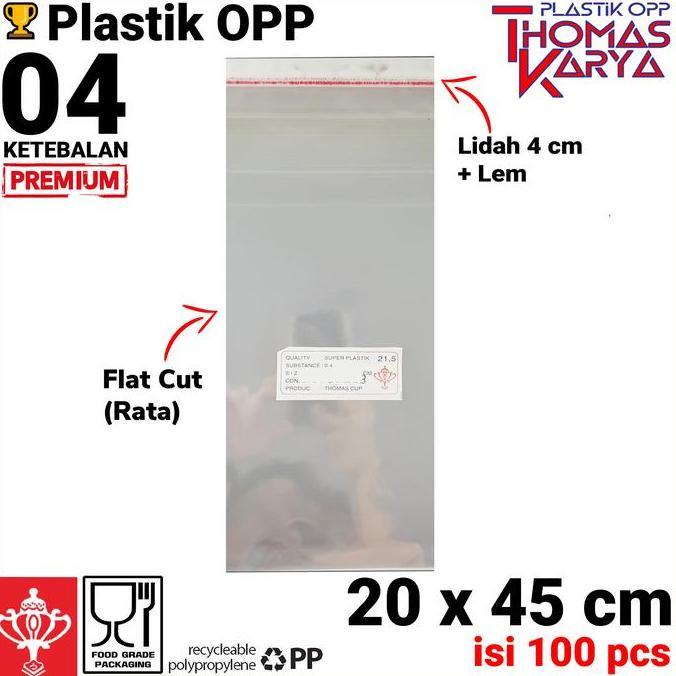 Savexz- 20X45 Cm Plastik Opp Tebal (Lem) Plastik Sayur Hidroponik Plastik Hio