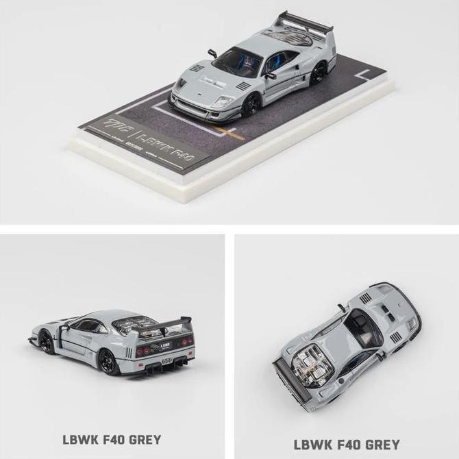 TPC 1/64 LBWK FERRARI F40 GREY DIECAST AS2123