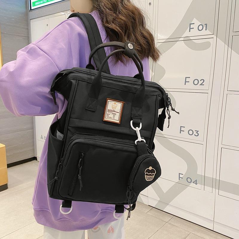 Sastra Tas Bahu Kecil Niche Tas Ransel Wanita Import Tas Sekolah Kanvas Fashion Bag Backpack
