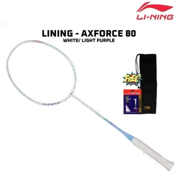 Raket Badminton Lining Axforce 80 White Light Purple