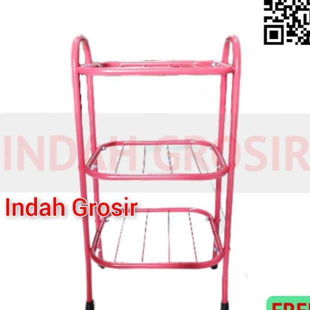 Meja Rak Dispenser Galon 3 Susun - Pink
