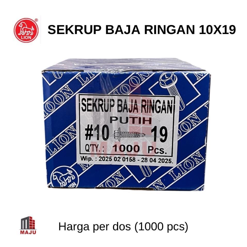 [1 Dos] Sekrup Baja Ringan 10X19 Mm Sekrup Baut Kanal C