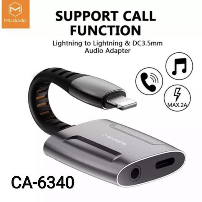 Mcdodo Splitter for Iphone Lightning to Aux + Lightning 2A