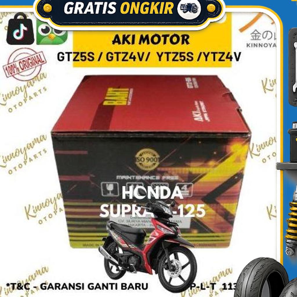 Aki Motor Honda Supra X 125 Gtz5S Baht Accu Kering Mf