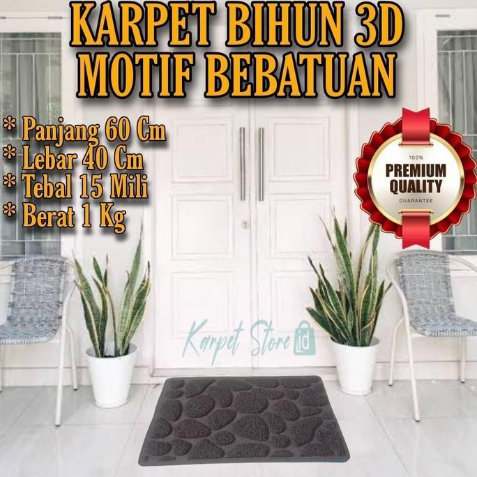 KESET MIE BIHUN ANTI SLIP MOTIF BATU 3D