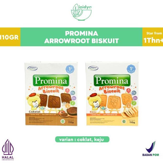 Weee- Promina - Arrowroot Biskuit Rasa Susu, Keju, Coklat 110Gr Cemilan Cookies Bayi Biskuit  Bayi