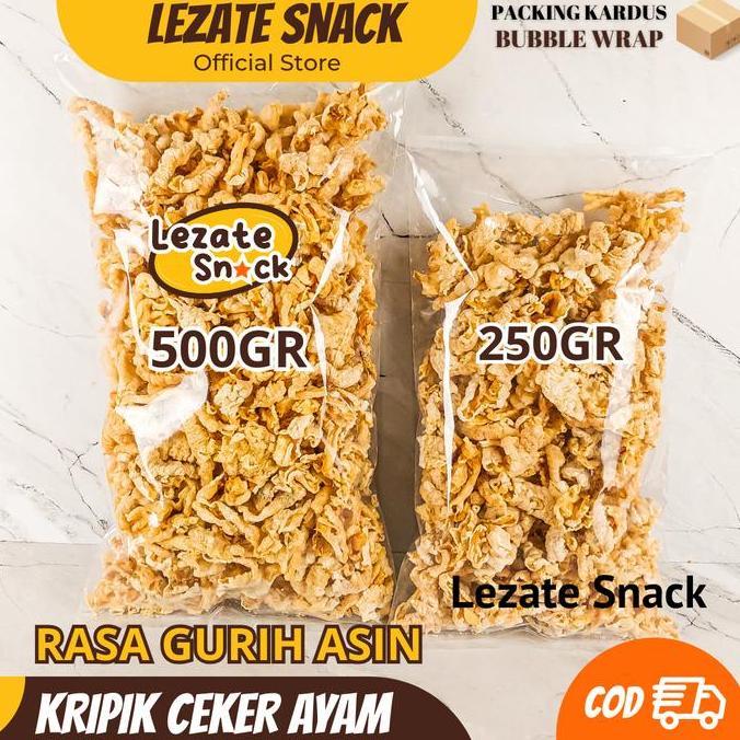 Yummy Kripik Ceker Ayam 500GR Kiloan Murah Gurih Renyah/ Keripik Ceker Ayam Tanpa Tepung Tanpa Tulan