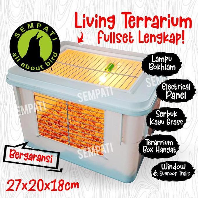 SEMPATI BOX BURUNG KOTAK TERNAK BREEDING BURUNG PARROT LOVEBIRD MURAI KENARI TERRARIUM FULLSET LAMPU