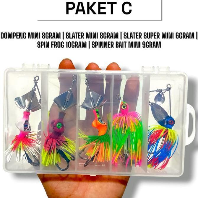 PAKET 5PCS UMPAN CASTING GABUS DAN TOMAN + BOX. UMPAN CASTING GABUS DAN TOMAN. WARNA DIKIRIM RANDOM 