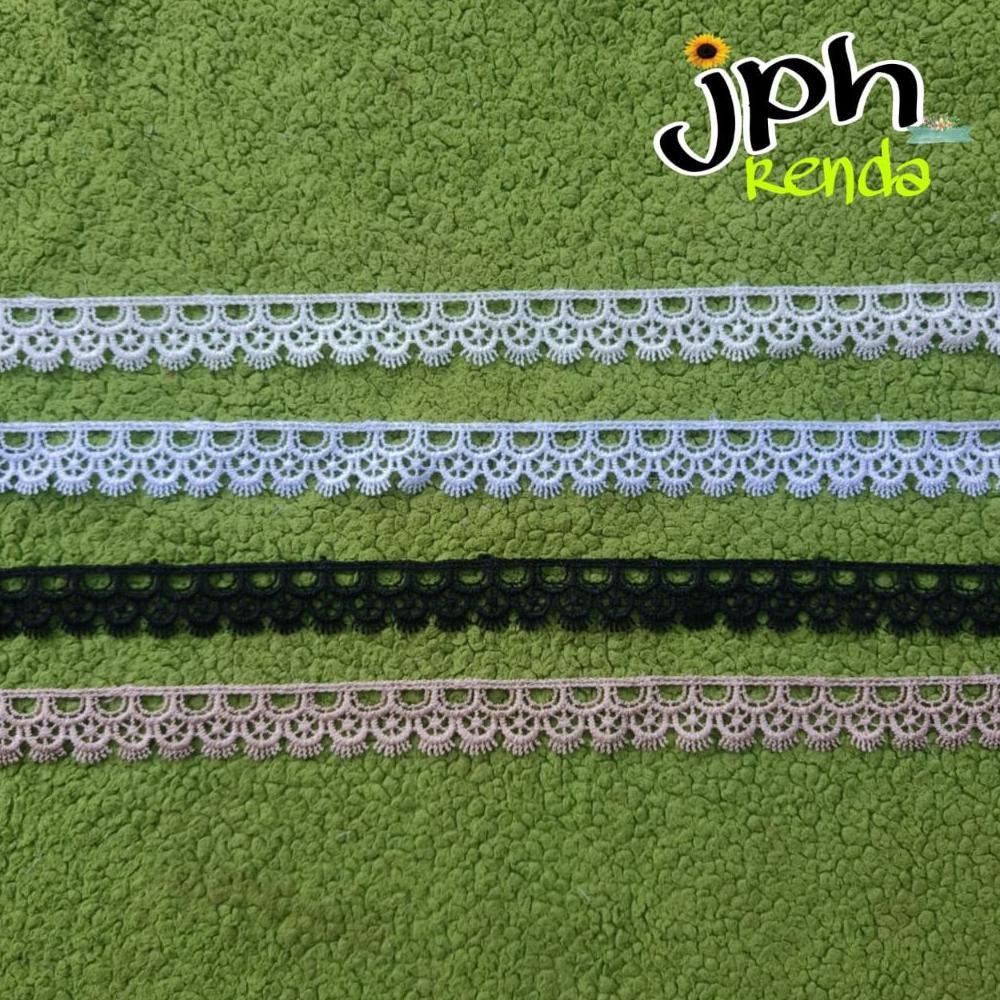 AYYA - Renda giper lebar 2cm, renda zipper, renda bordir per roll 15yard