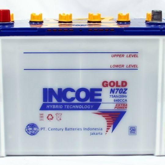 Aki/Accu Mobil N70Z Incoe Gold (75Ah) Untuk L300, Phanter . Dll Original Dan Terpercaya