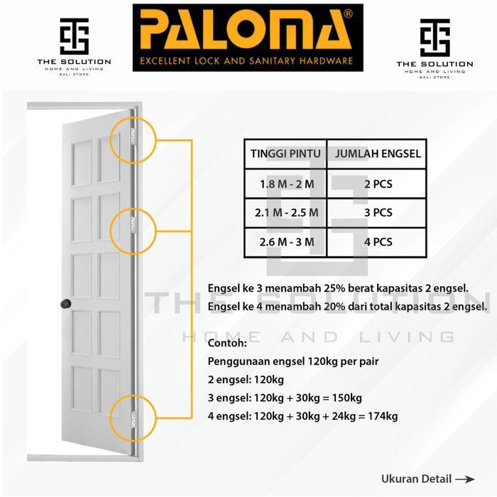 Engsel Pintu Paloma Bhp 23 Engsel Kupu Engsel Jendela Kupu Plat Butt Hinge Black Hitam Bhp 231 232 2