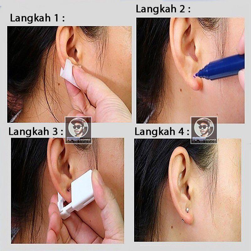 Alat Tindik Tembak Kit Set Hidung Lidah Pusar Telinga Tindik Untuk Dewasa Bonus Anting Sepasang