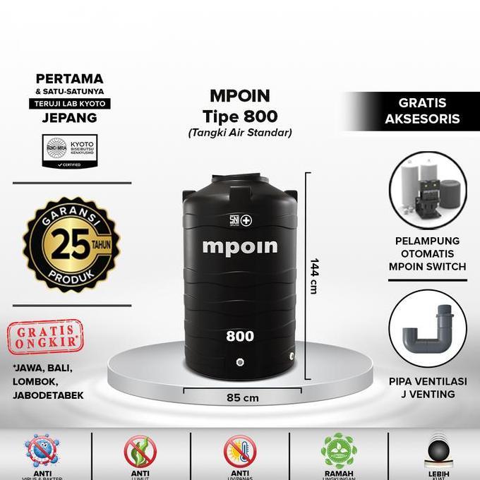 Tangki Air / Tandon / Toren MPOIN PLUS 800 Liter