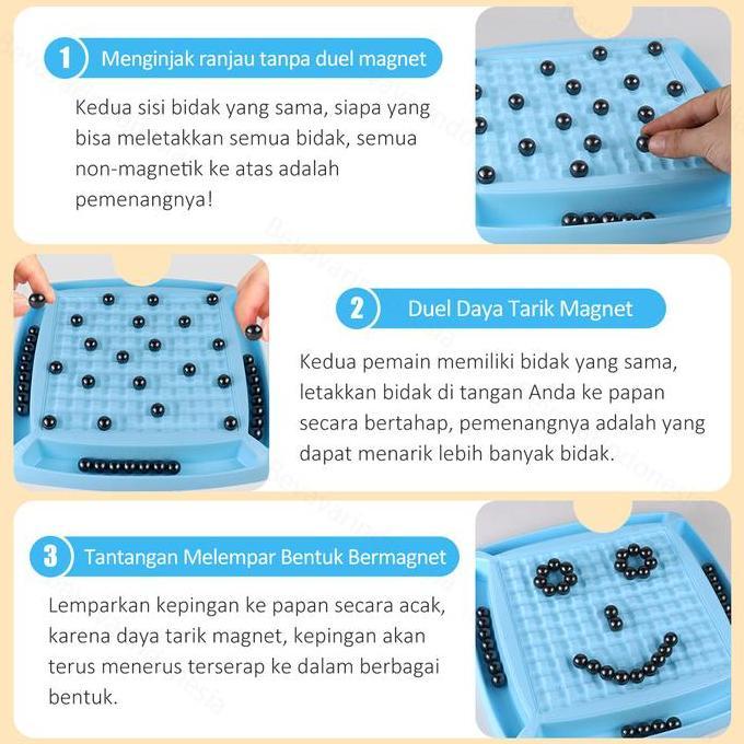 Bevavar Permainan Papan Catur Magnet Mini Permainan Papan Anak Pelatihan Catur Induksi Plastik Board