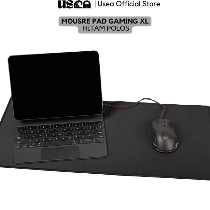 Usea Mousepad Gaming Xl Besar Mouse Pad Rubber Desk Mat Hitam Deskmate 30 X 60 Cm 30 X 80 Cm 40 X 90