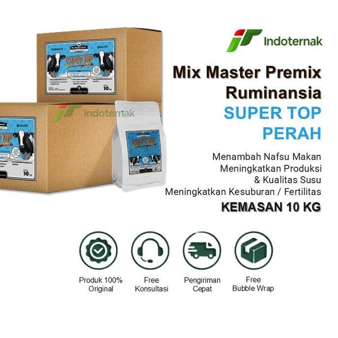 MIX MASTER PREMIX SUPER TOP SAPI PERAH - Suplemen Pakan Untuk Sapi Perah Kemasan 10KG