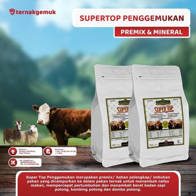 PREMIX PENGGEMUK SAPI KAMBING JANTAN PREMIUM - SUPER TOP PENGGEMUKKAN - campuran konsentrat