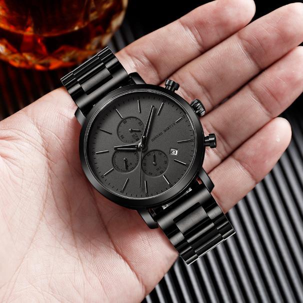 Hannah Martin Jam Tangan Pria 100% Original Kronograf Quartz Tahan Air Cowok Analog Laki 109W