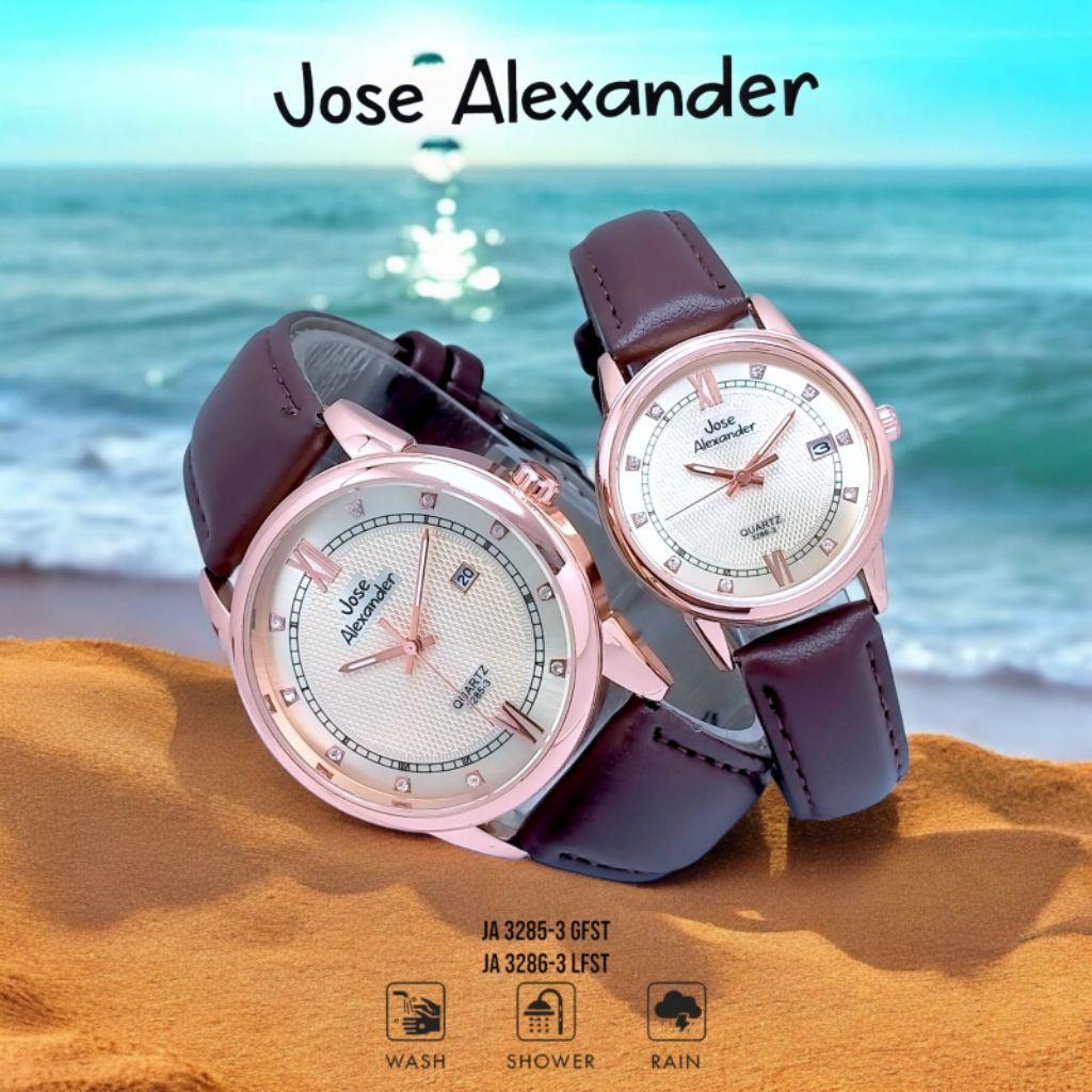 Jam Tangan Tali Kulit, Pria/ Wanita / Couple, Warna Rosgold Jose Alexander..